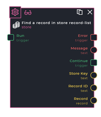 Find a record in Store Record-list Command