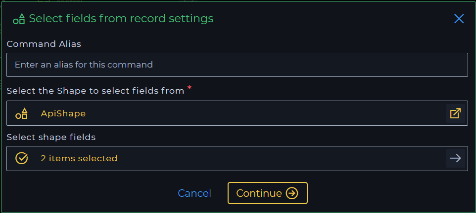 Select fields Settings1